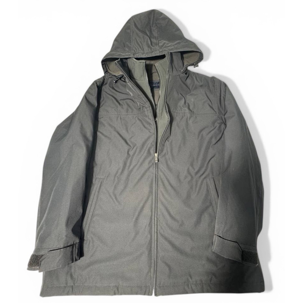 Weatherproof Jacket Mens XXL Black Hooded Coat Full Zip Waterproof Winter Jacket